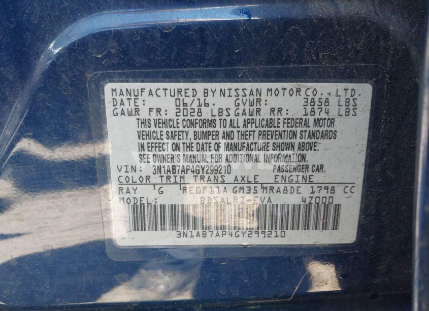 Photo 8 of 2016 Nissan Sentra SR (VIN 3N1AB7AP4GY299210)