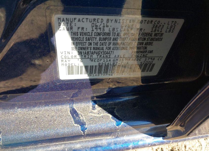 Photo 9 of 2016 Nissan Sentra S (VIN 3N1AB7AP4GY304471)