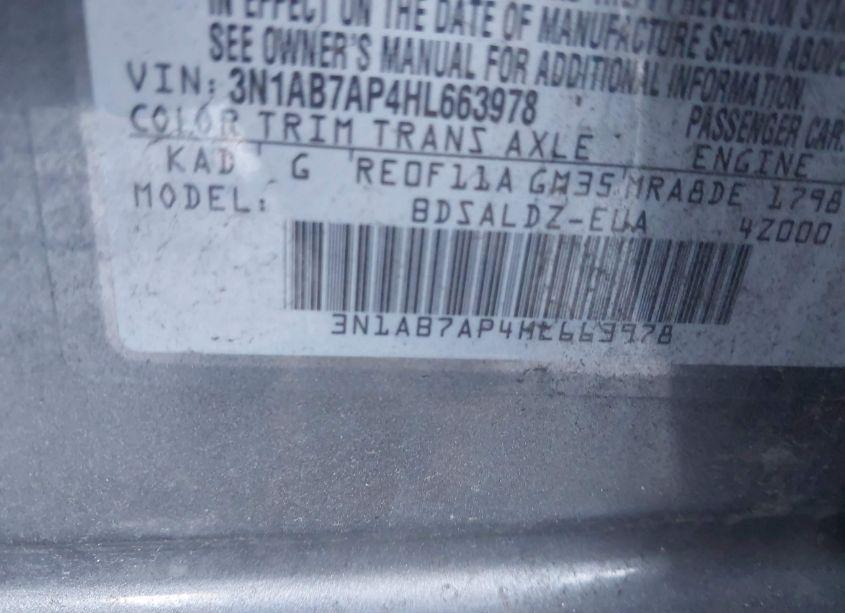 Photo 9 of 2017 Nissan Sentra SV (VIN 3N1AB7AP4HL663978)