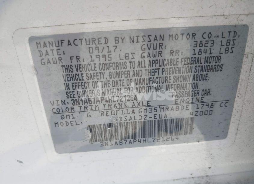 Photo 9 of 2017 Nissan Sentra SV (VIN 3N1AB7AP4HL721264)