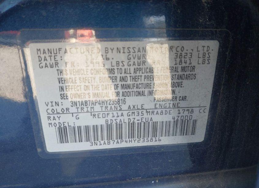 Photo 9 of 2017 Nissan Sentra SV (VIN 3N1AB7AP4HY235816)