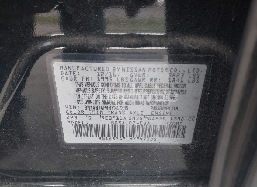 Photo 9 of 2017 Nissan Sentra S (VIN 3N1AB7AP4HY247335)