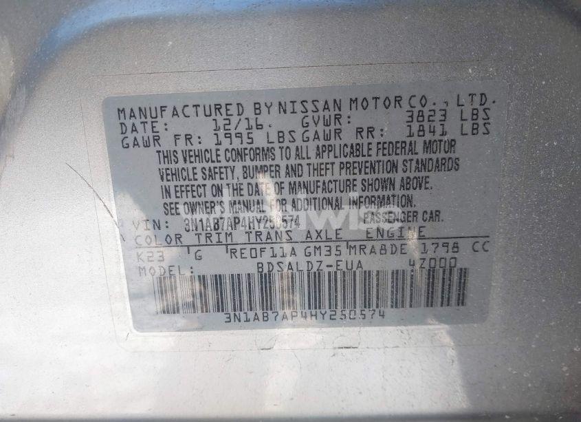 Photo 9 of 2017 Nissan Sentra SV (VIN 3N1AB7AP4HY250574)