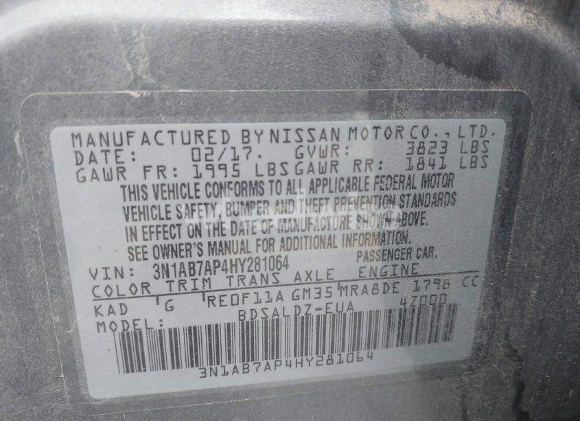 Photo 9 of 2017 Nissan Sentra SV (VIN 3N1AB7AP4HY281064)