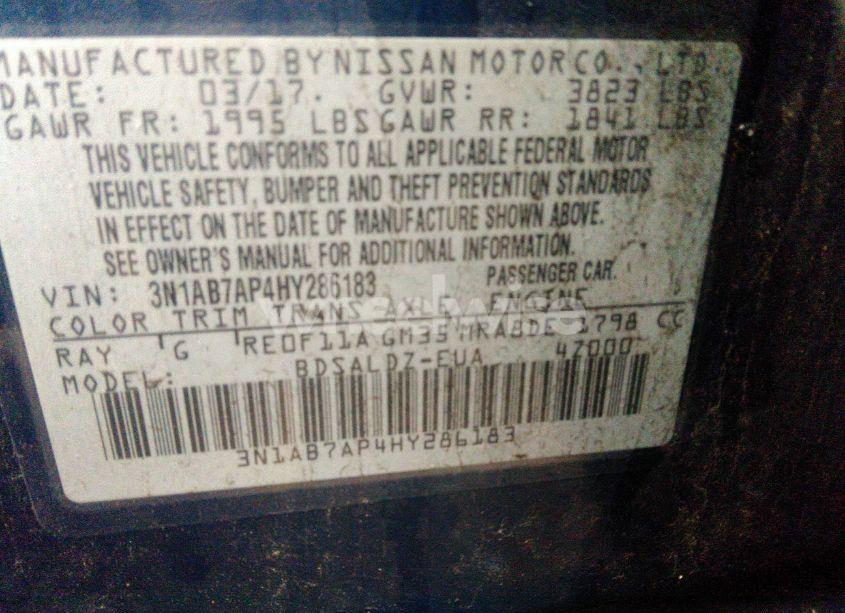 Photo 9 of 2017 Nissan Sentra SV (VIN 3N1AB7AP4HY286183)