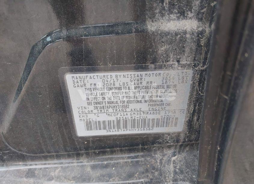 Photo 9 of 2017 Nissan Sentra SR (VIN 3N1AB7AP4HY318582)