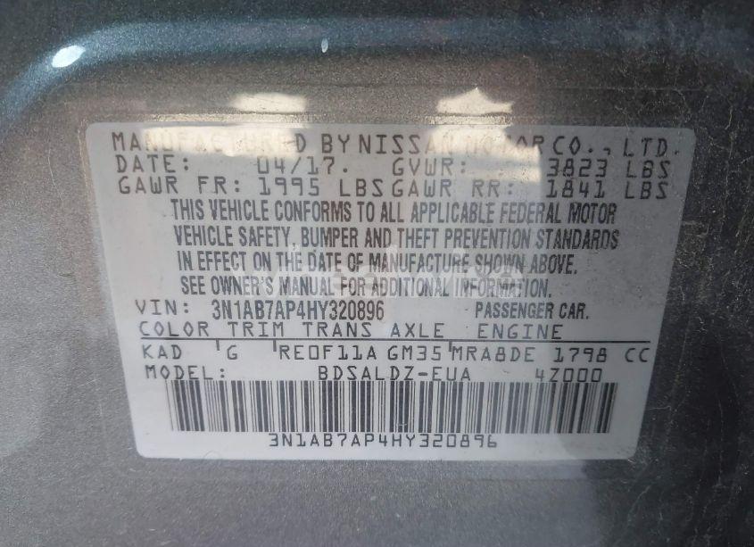 Photo 9 of 2017 Nissan Sentra SV (VIN 3N1AB7AP4HY320896)