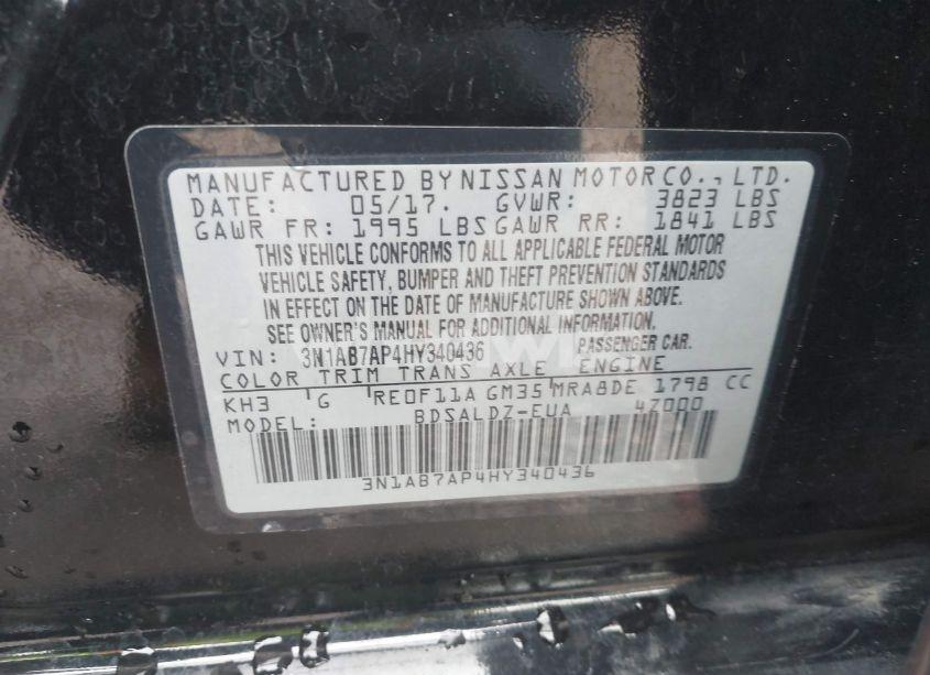 Photo 9 of 2017 Nissan Sentra SV (VIN 3N1AB7AP4HY340436)