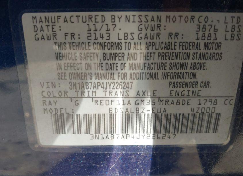 Photo 9 of 2018 Nissan Sentra S (VIN 3N1AB7AP4JY226247)