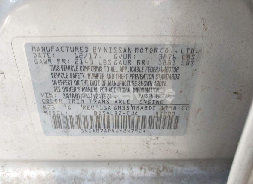 Photo 9 of 2018 Nissan Sentra S (VIN 3N1AB7AP4JY247924)