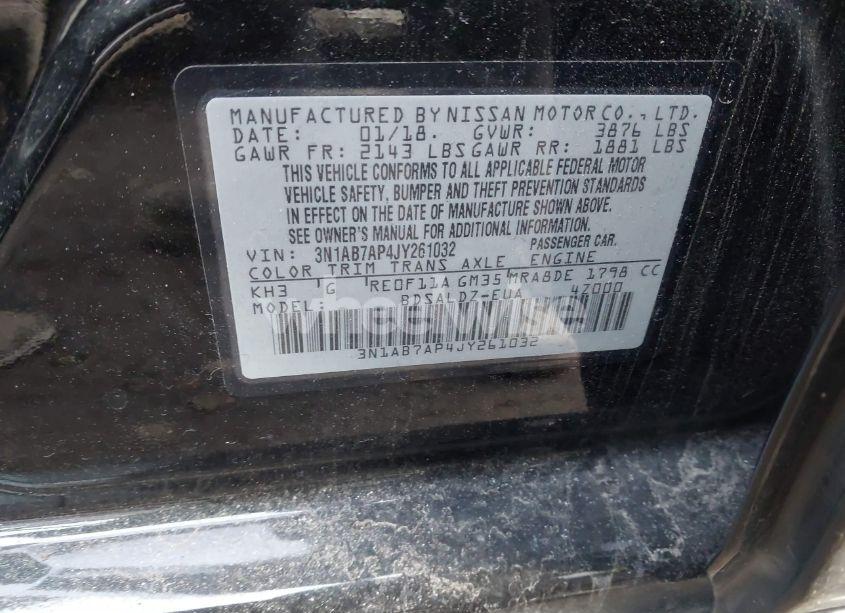 Photo 9 of 2018 Nissan Sentra SV (VIN 3N1AB7AP4JY261032)