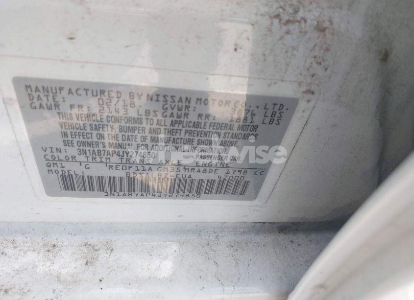 Photo 9 of 2018 Nissan Sentra S (VIN 3N1AB7AP4JY274850)