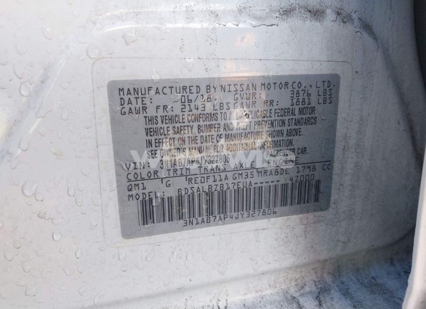 Photo 9 of 2018 Nissan Sentra S (VIN 3N1AB7AP4JY327806)