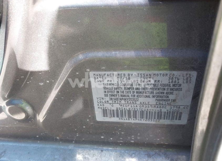 Photo 9 of 2019 Nissan Sentra S (VIN 3N1AB7AP4KY203522)