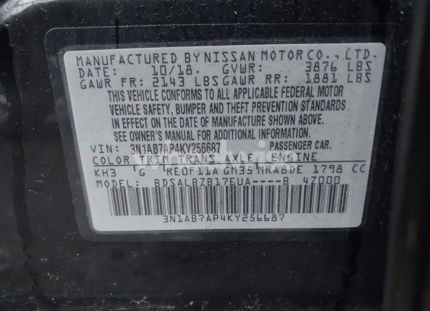 Photo 9 of 2019 Nissan Sentra S (VIN 3N1AB7AP4KY256687)