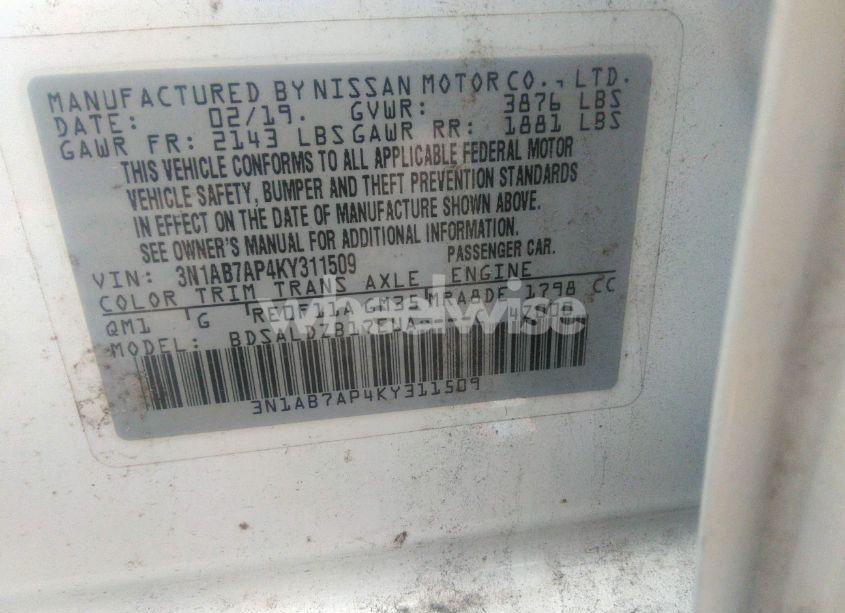 Photo 9 of 2019 Nissan Sentra SV (VIN 3N1AB7AP4KY311509)