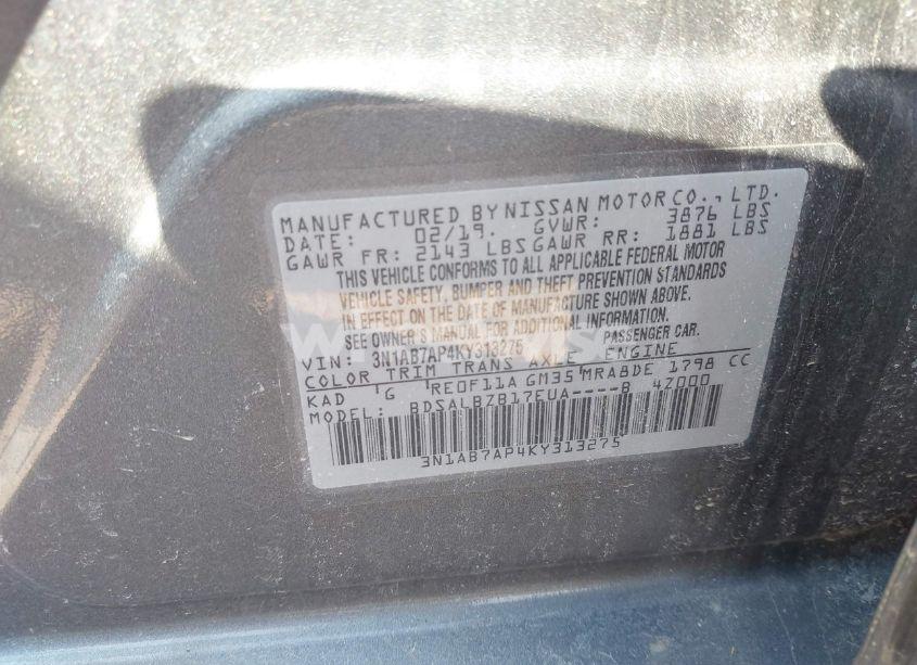 Photo 9 of 2019 Nissan Sentra S (VIN 3N1AB7AP4KY313275)