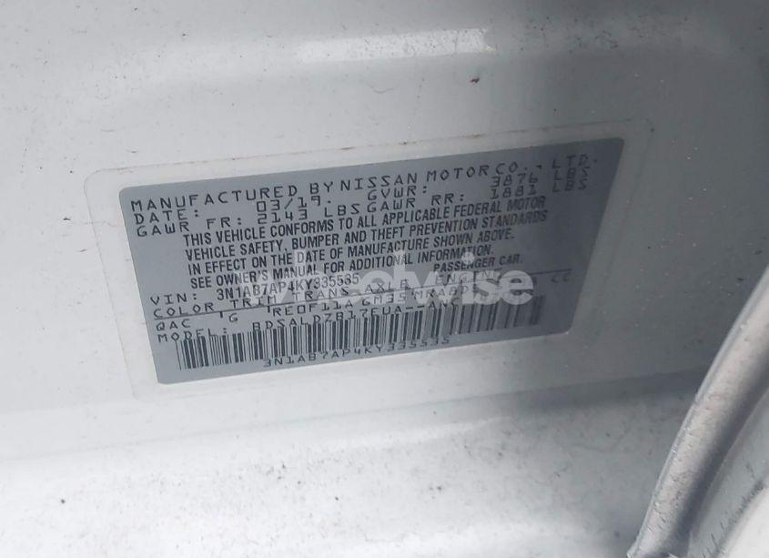 Photo 9 of 2019 Nissan Sentra SV (VIN 3N1AB7AP4KY335535)