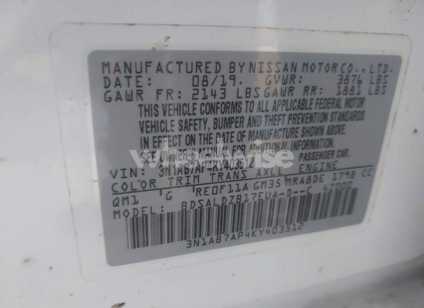 Photo 9 of 2019 Nissan Sentra SV (VIN 3N1AB7AP4KY403512)