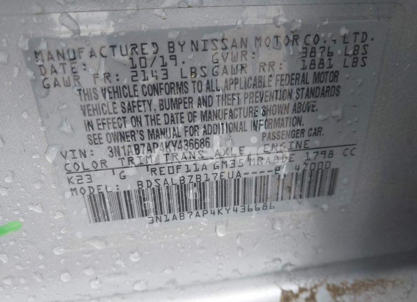 Photo 9 of 2019 Nissan Sentra S (VIN 3N1AB7AP4KY436686)