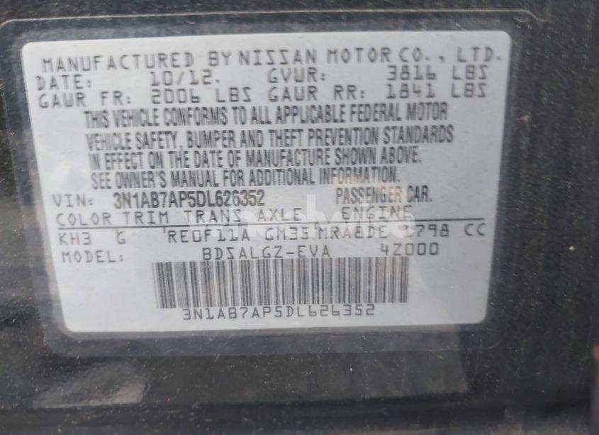 Photo 9 of 2013 Nissan Sentra SL (VIN 3N1AB7AP5DL626352)