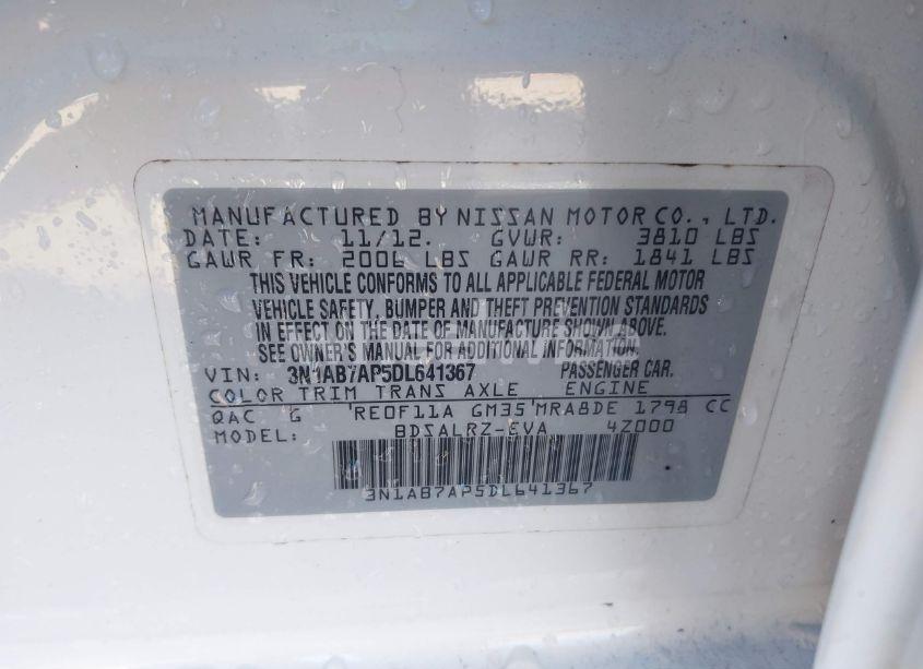 Photo 9 of 2013 Nissan Sentra SR (VIN 3N1AB7AP5DL641367)