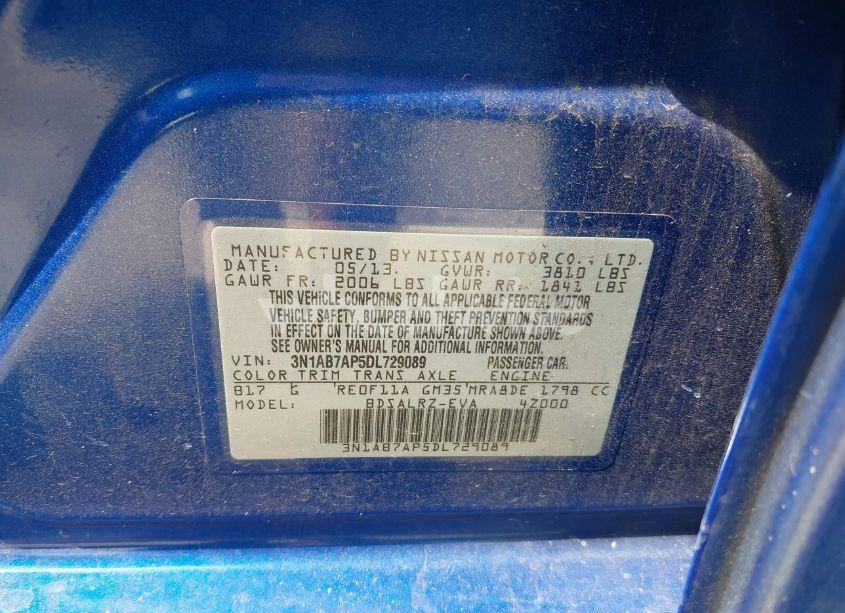 Photo 9 of 2013 Nissan Sentra SR (VIN 3N1AB7AP5DL729089)