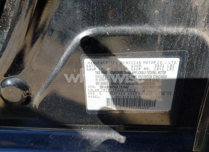 Photo 9 of 2013 Nissan Sentra SR (VIN 3N1AB7AP5DL731442)