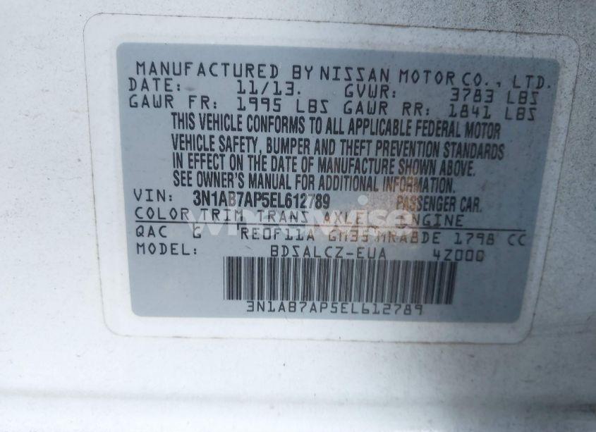 Photo 9 of 2014 Nissan Sentra S (VIN 3N1AB7AP5EL612789)