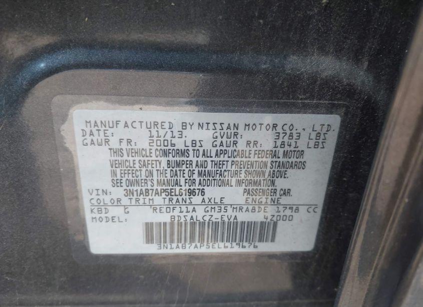 Photo 9 of 2014 Nissan Sentra S (VIN 3N1AB7AP5EL619676)