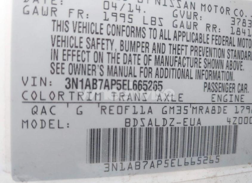 Photo 9 of 2014 Nissan Sentra SV (VIN 3N1AB7AP5EL665265)