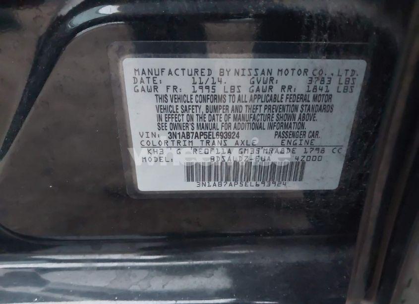 Photo 9 of 2014 Nissan Sentra SV (VIN 3N1AB7AP5EL693924)