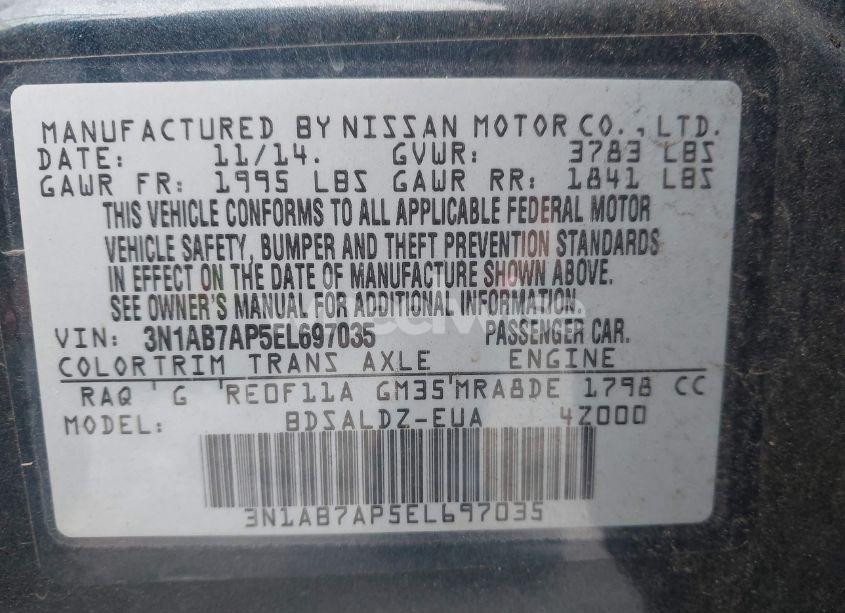 Photo 9 of 2014 Nissan Sentra SV (VIN 3N1AB7AP5EL697035)