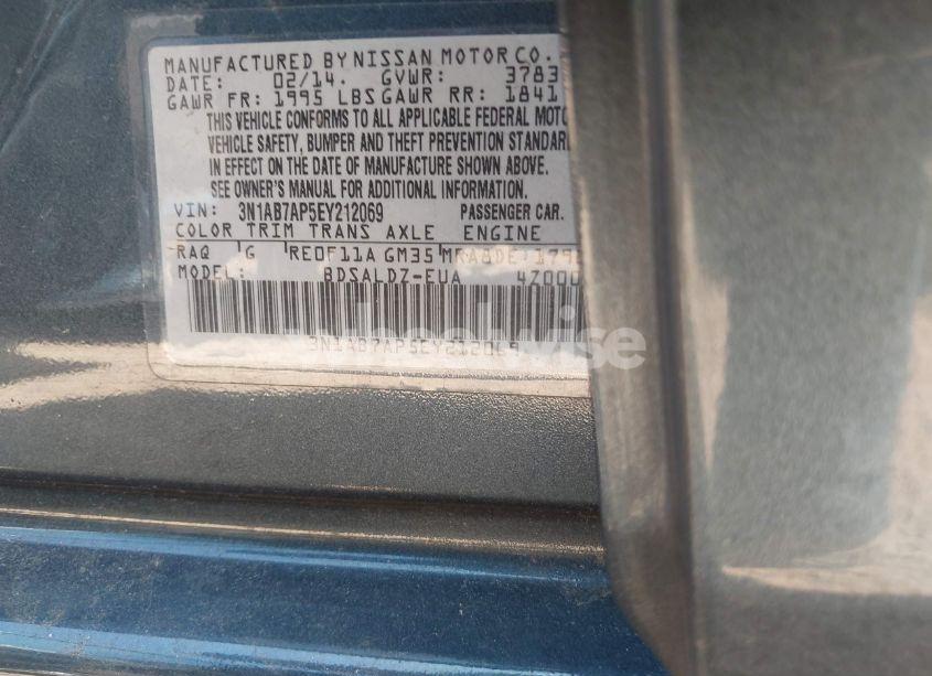 Photo 9 of 2014 Nissan Sentra FE+ S/FE+ SV/S/SL/SR/SV (VIN 3N1AB7AP5EY212069)