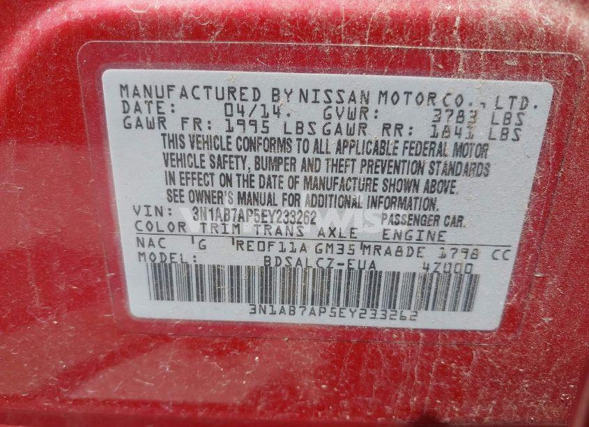 Photo 9 of 2014 Nissan Sentra S (VIN 3N1AB7AP5EY233262)