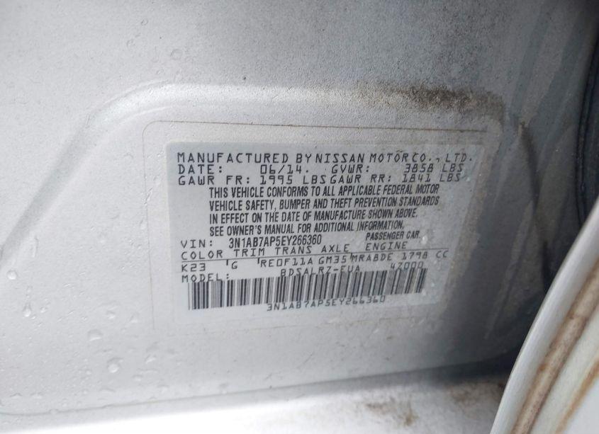 Photo 9 of 2014 Nissan Sentra SR (VIN 3N1AB7AP5EY266360)