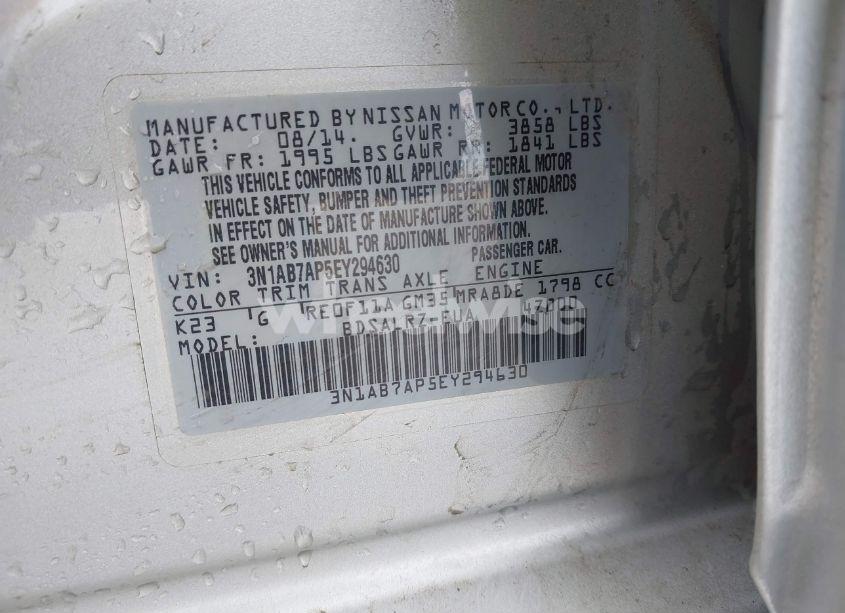 Photo 9 of 2014 Nissan Sentra SR (VIN 3N1AB7AP5EY294630)