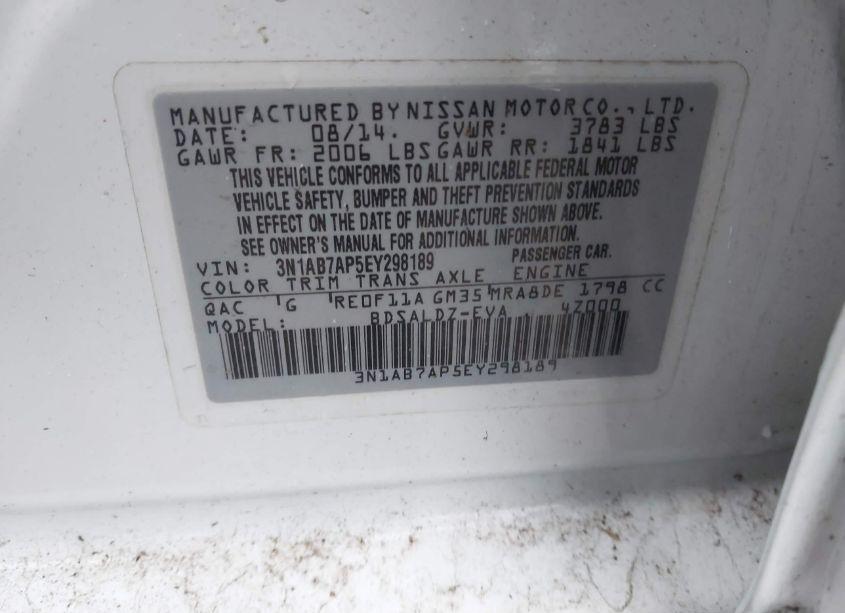 Photo 9 of 2014 Nissan Sentra SV (VIN 3N1AB7AP5EY298189)