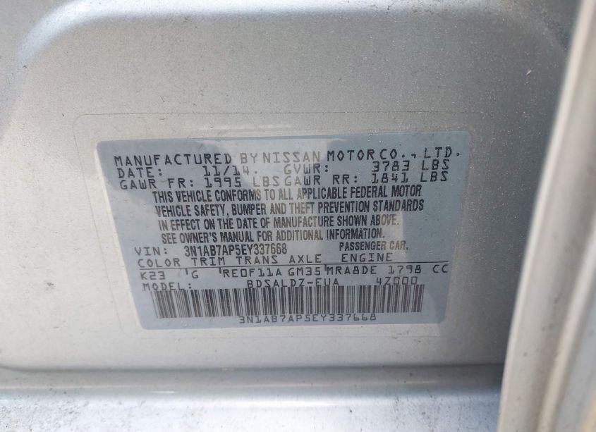 Photo 9 of 2014 Nissan Sentra SV (VIN 3N1AB7AP5EY337668)