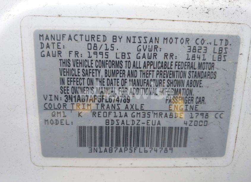 Photo 9 of 2015 Nissan Sentra SV (VIN 3N1AB7AP5FL674789)