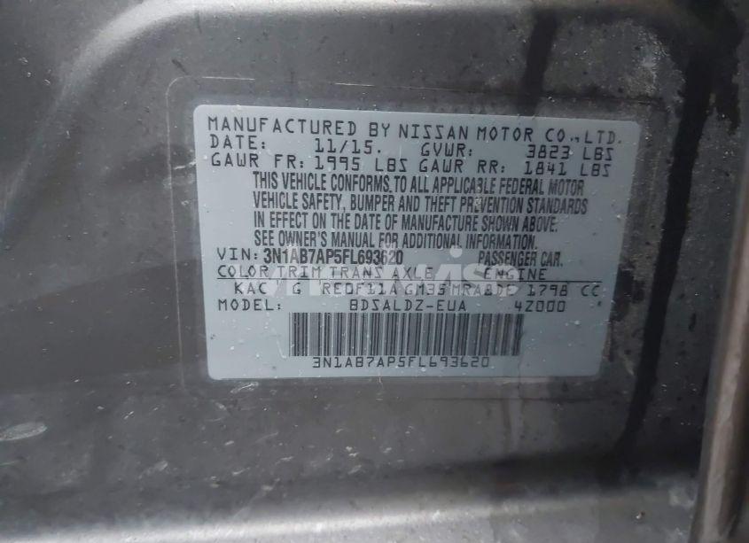 Photo 9 of 2015 Nissan Sentra SV (VIN 3N1AB7AP5FL693620)