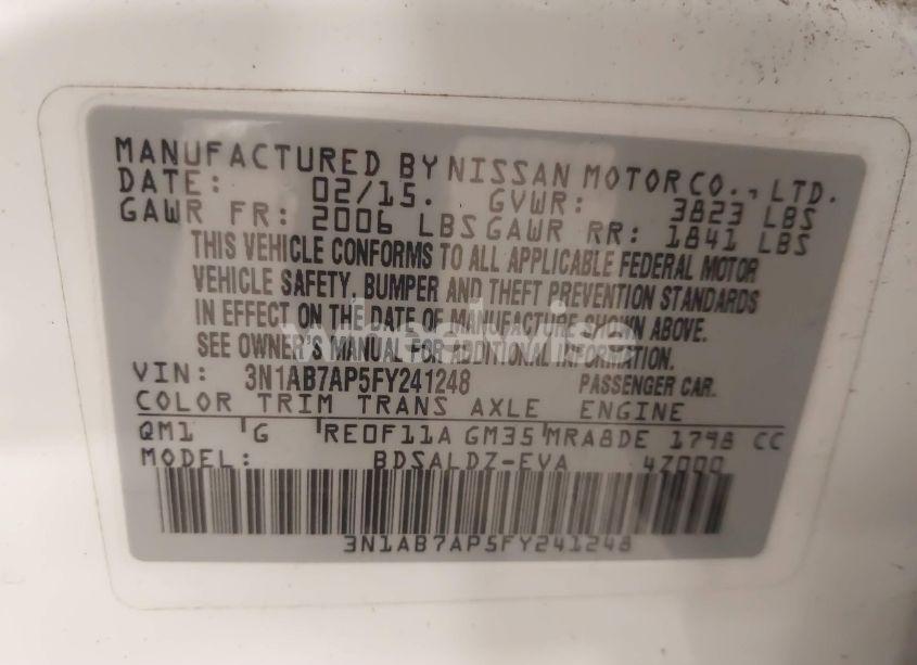 Photo 9 of 2015 Nissan Sentra SV (VIN 3N1AB7AP5FY241248)