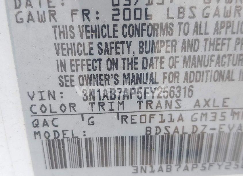 Photo 9 of 2015 Nissan Sentra SV (VIN 3N1AB7AP5FY256316)