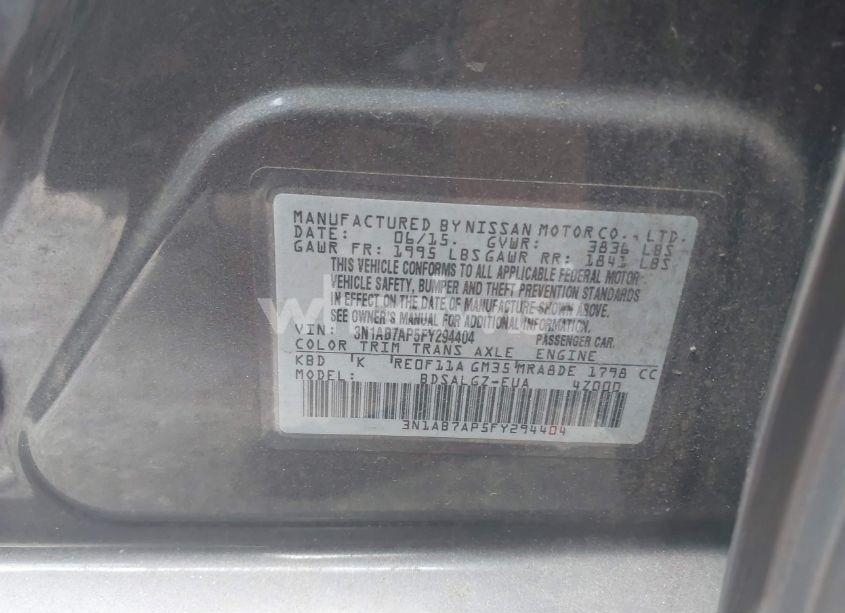 Photo 9 of 2015 Nissan Sentra SL (VIN 3N1AB7AP5FY294404)