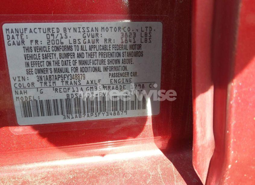 Photo 9 of 2015 Nissan Sentra SV (VIN 3N1AB7AP5FY348879)