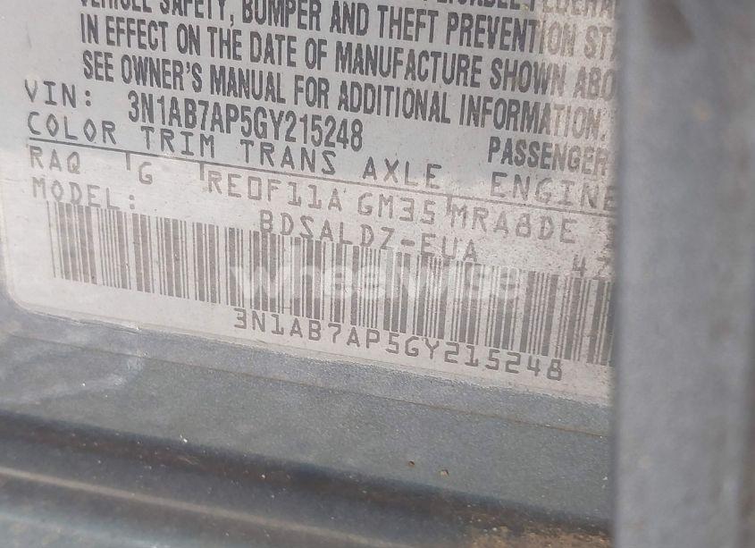 Photo 9 of 2016 Nissan Sentra FE+ S/S/SL/SR/SV (VIN 3N1AB7AP5GY215248)