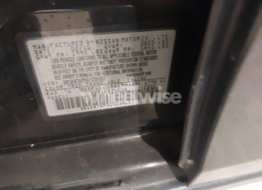 Photo 9 of 2016 Nissan Sentra S (VIN 3N1AB7AP5GY234687)