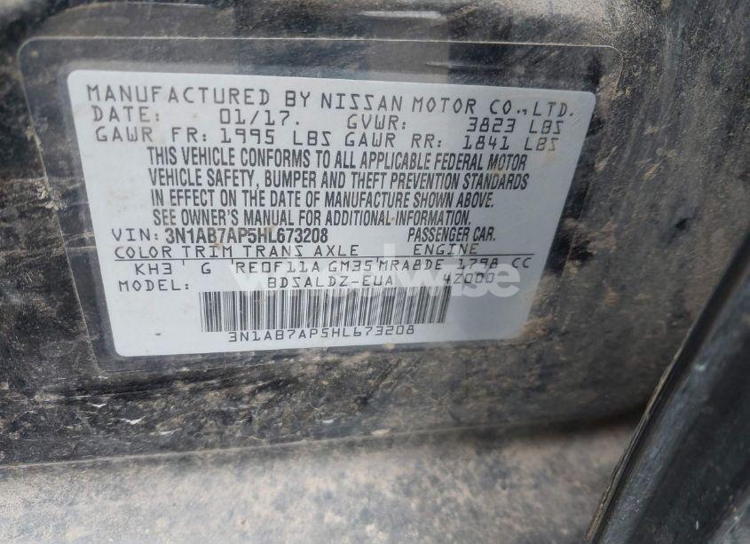 Photo 9 of 2017 Nissan Sentra SV (VIN 3N1AB7AP5HL673208)