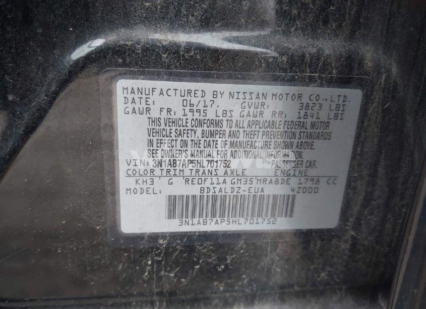 Photo 9 of 2017 Nissan Sentra SV (VIN 3N1AB7AP5HL701752)