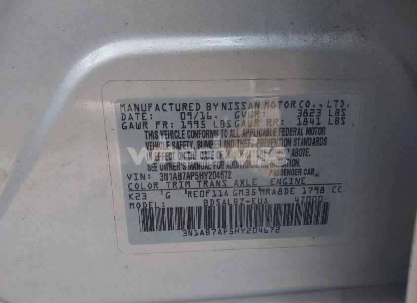 Photo 9 of 2017 Nissan Sentra S (VIN 3N1AB7AP5HY204672)